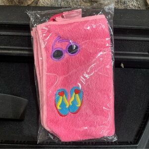 Lillian Vernon Flip Flop Terry Pink Toiletry Bag 806278 Brand New